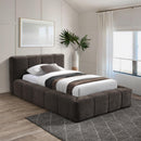 Meridian Carlin Brown Chenille Fabric Twin Bed (3 Boxes) IMAGE 2