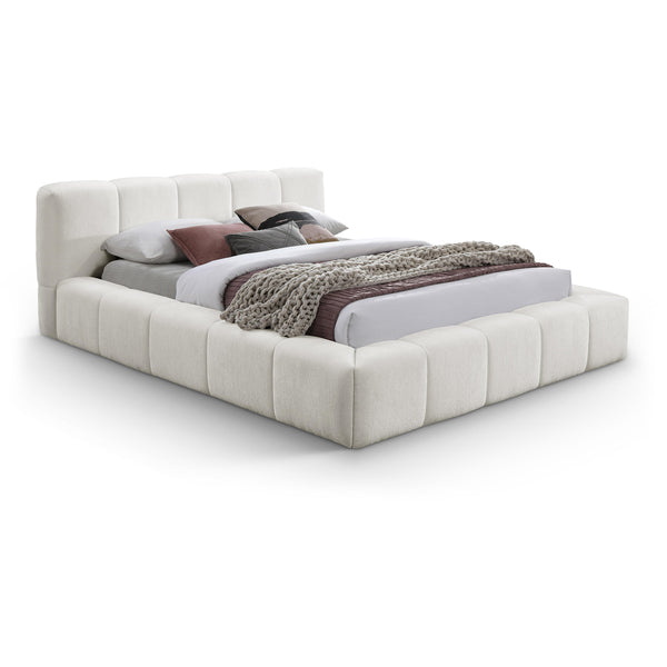 Meridian Carlin Cream Chenille Fabric Full Bed (3 Boxes) IMAGE 1