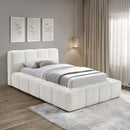 Meridian Carlin Cream Chenille Fabric Twin Bed (3 Boxes) IMAGE 2