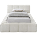 Meridian Carlin Cream Chenille Fabric Twin Bed (3 Boxes) IMAGE 3