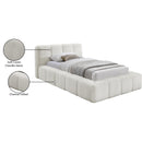 Meridian Carlin Cream Chenille Fabric Twin Bed (3 Boxes) IMAGE 8