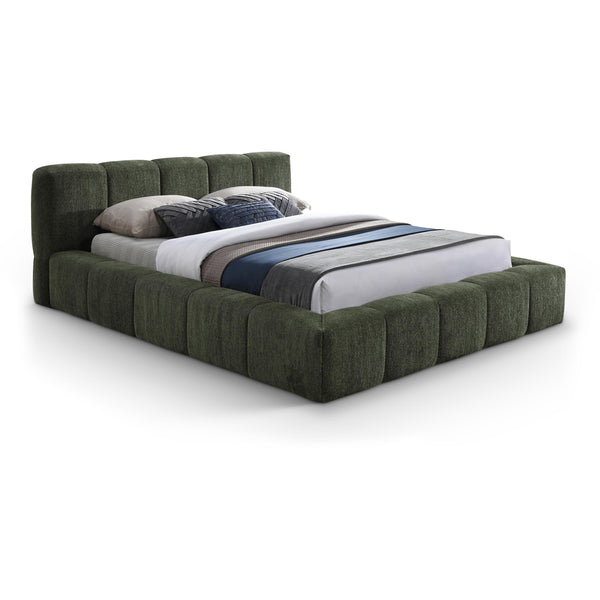 Meridian Carlin Olive Chenille Fabric Queen Bed (3 Boxes) IMAGE 1