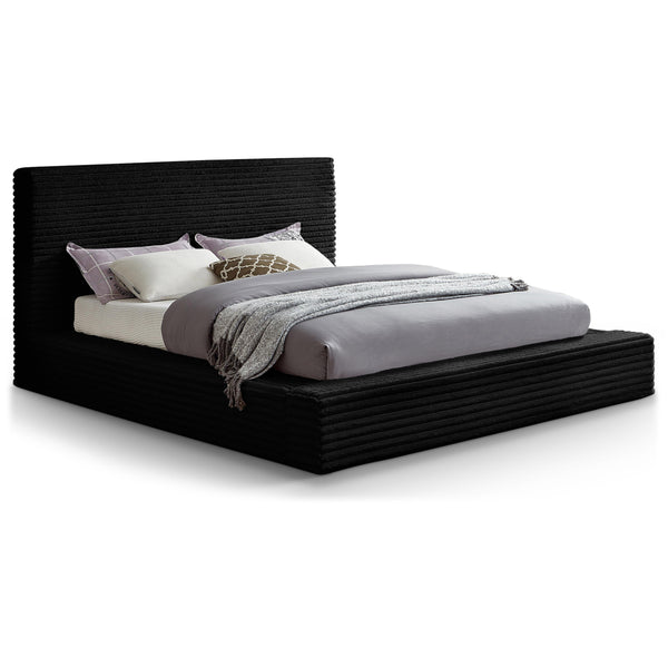 Meridian Dexter Black Corduroy Fabric King Bed IMAGE 1