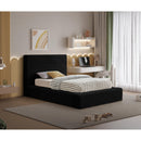Meridian Dexter Black Corduroy Fabric Twin Bed IMAGE 2