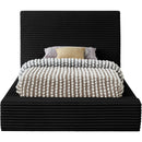 Meridian Dexter Black Corduroy Fabric Twin Bed IMAGE 3