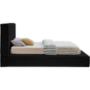 Meridian Dexter Black Corduroy Fabric Twin Bed IMAGE 4