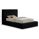 Meridian Dexter Black Corduroy Fabric Twin Bed IMAGE 7