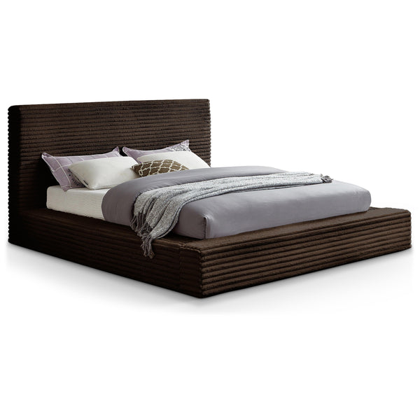Meridian Dexter Brown Corduroy Fabric King Bed IMAGE 1