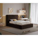 Meridian Dexter Brown Corduroy Fabric Twin Bed IMAGE 2