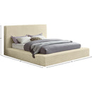 Meridian Dexter Cream Corduroy Fabric Queen Bed IMAGE 7