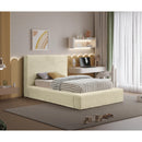 Meridian Dexter Cream Corduroy Fabric Twin Bed IMAGE 2
