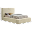 Meridian Dexter Cream Corduroy Fabric Twin Bed IMAGE 7