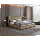 Meridian Dexter Taupe Corduroy Fabric Queen Bed IMAGE 2