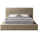 Meridian Dexter Taupe Corduroy Fabric Queen Bed IMAGE 3