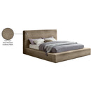 Meridian Dexter Taupe Corduroy Fabric Queen Bed IMAGE 8