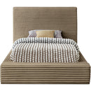 Meridian Dexter Taupe Corduroy Fabric Twin Bed IMAGE 3