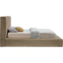 Meridian Dexter Taupe Corduroy Fabric Twin Bed IMAGE 4