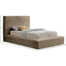Meridian Dexter Taupe Corduroy Fabric Twin Bed IMAGE 7