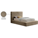 Meridian Dexter Taupe Corduroy Fabric Twin Bed IMAGE 8