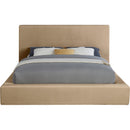 Meridian Dorian Beige Velvet Queen Bed IMAGE 3