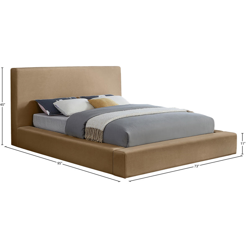 Meridian Dorian Beige Velvet Queen Bed IMAGE 7