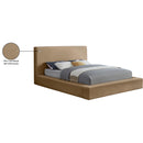 Meridian Dorian Beige Velvet Queen Bed IMAGE 8