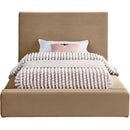 Meridian Dorian Beige Velvet Twin Bed IMAGE 3