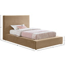Meridian Dorian Beige Velvet Twin Bed IMAGE 7