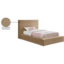 Meridian Dorian Beige Velvet Twin Bed IMAGE 8