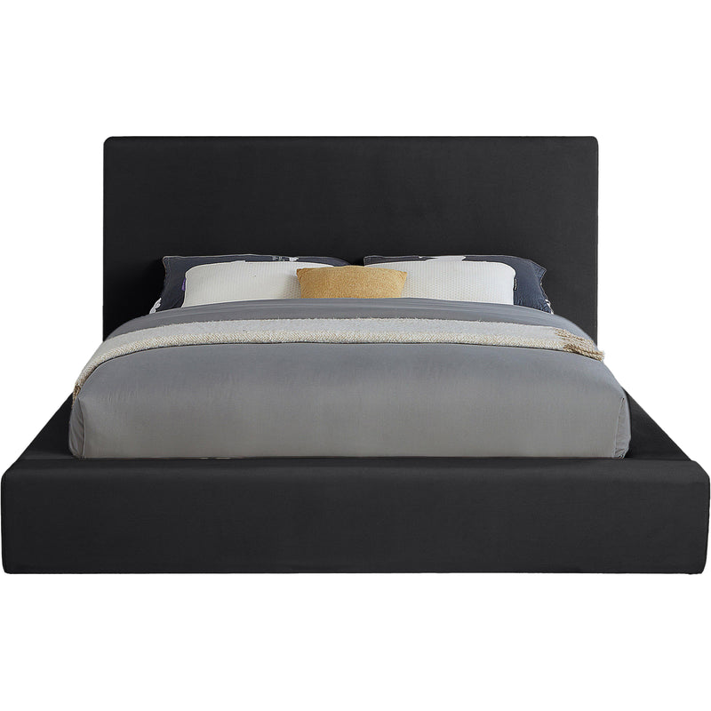 Meridian Dorian Black Velvet Queen Bed IMAGE 3