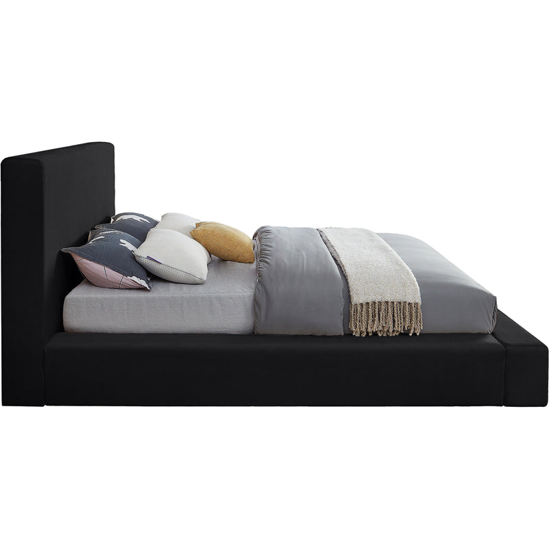 Meridian Dorian Black Velvet Queen Bed IMAGE 4
