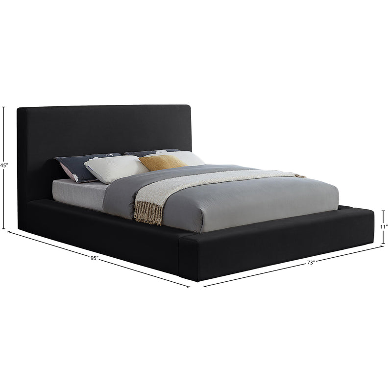 Meridian Dorian Black Velvet Queen Bed IMAGE 7