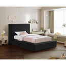 Meridian Dorian Black Velvet Twin Bed IMAGE 2