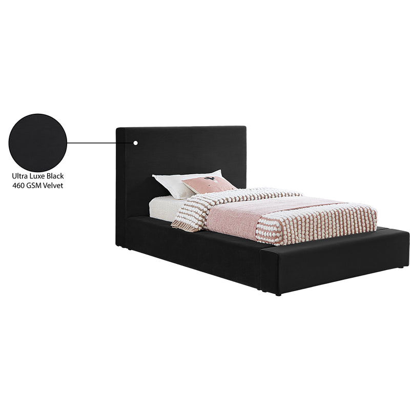 Meridian Dorian Black Velvet Twin Bed IMAGE 8