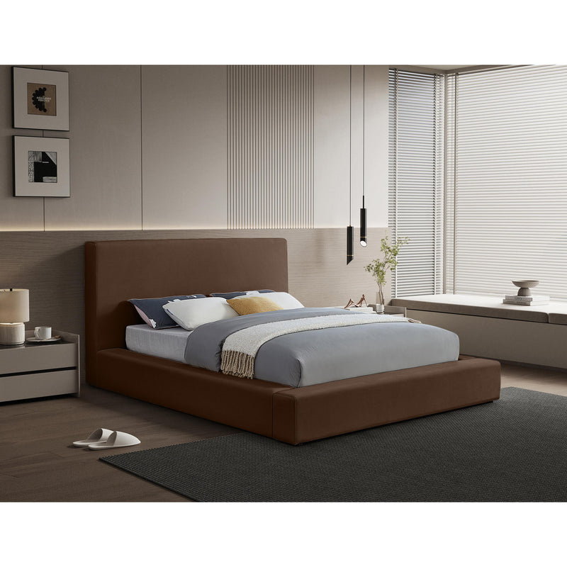 Meridian Dorian Brown Velvet King Bed IMAGE 2