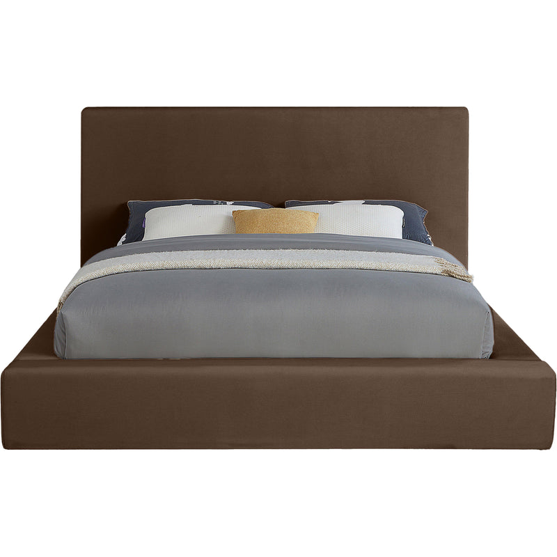 Meridian Dorian Brown Velvet Queen Bed IMAGE 3
