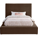 Meridian Dorian Brown Velvet Twin Bed IMAGE 3