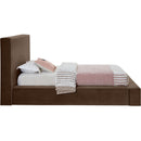 Meridian Dorian Brown Velvet Twin Bed IMAGE 4
