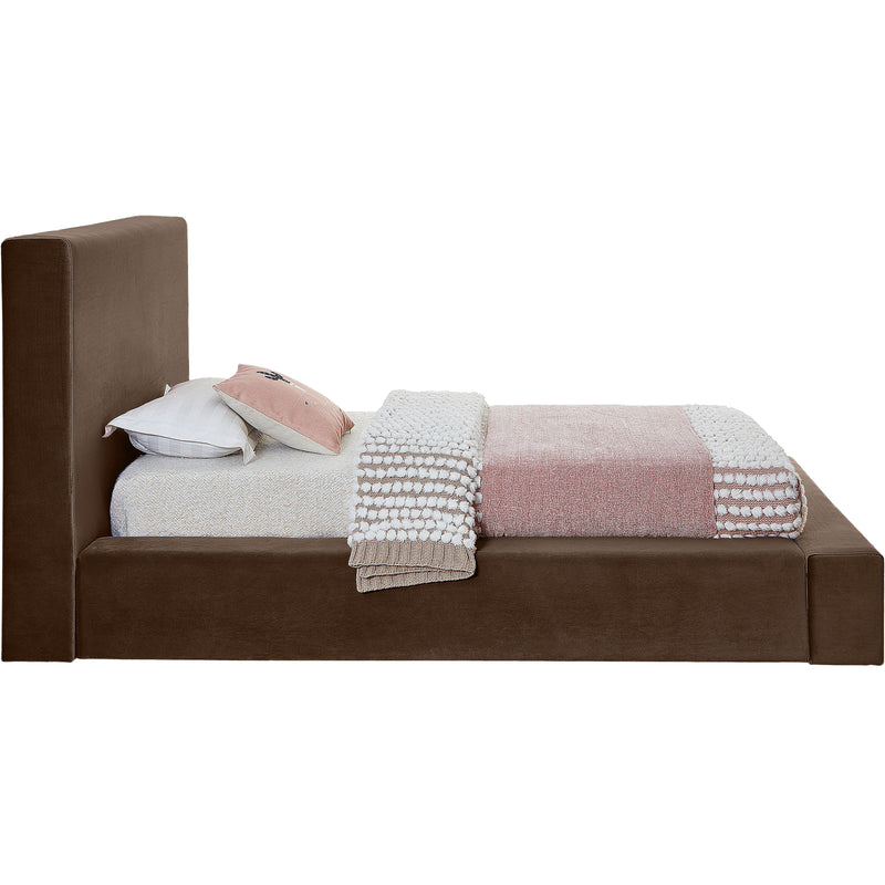 Meridian Dorian Brown Velvet Twin Bed IMAGE 4