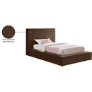 Meridian Dorian Brown Velvet Twin Bed IMAGE 8