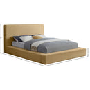 Meridian Dorian Camel Velvet Queen Bed IMAGE 7