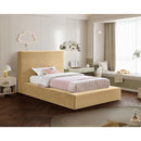 Meridian Dorian Camel Velvet Twin Bed IMAGE 2