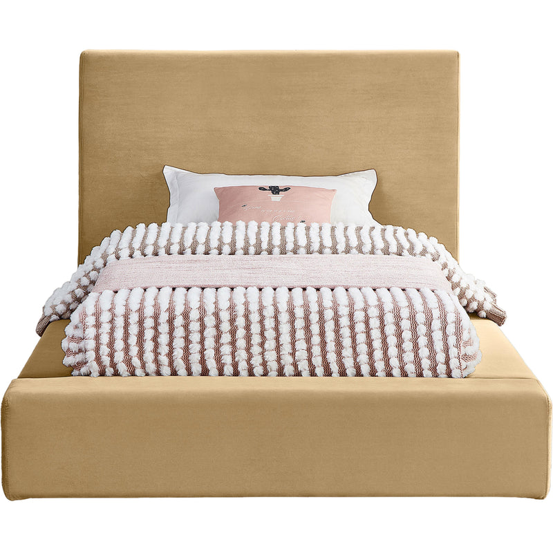 Meridian Dorian Camel Velvet Twin Bed IMAGE 3