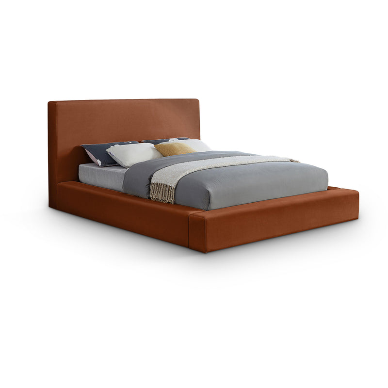 Meridian Dorian Cognac Velvet Full Bed IMAGE 1