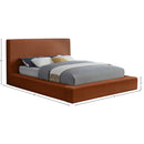 Meridian Dorian Cognac Velvet Queen Bed IMAGE 7