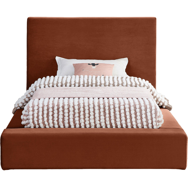 Meridian Dorian Cognac Velvet Twin Bed IMAGE 3