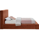 Meridian Dorian Cognac Velvet Twin Bed IMAGE 4