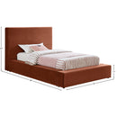 Meridian Dorian Cognac Velvet Twin Bed IMAGE 7