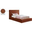 Meridian Dorian Cognac Velvet Twin Bed IMAGE 8