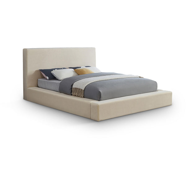 Meridian Dorian Cream Velvet Full Bed IMAGE 1